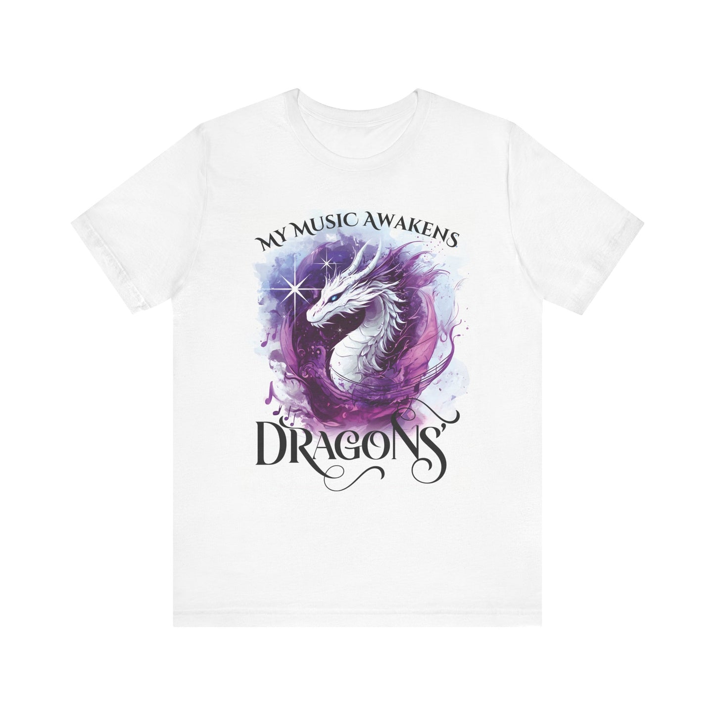 My Music Awakens Dragons Unisex Jersey Tee - Perfect for Book Lovers and Fantasy Fans