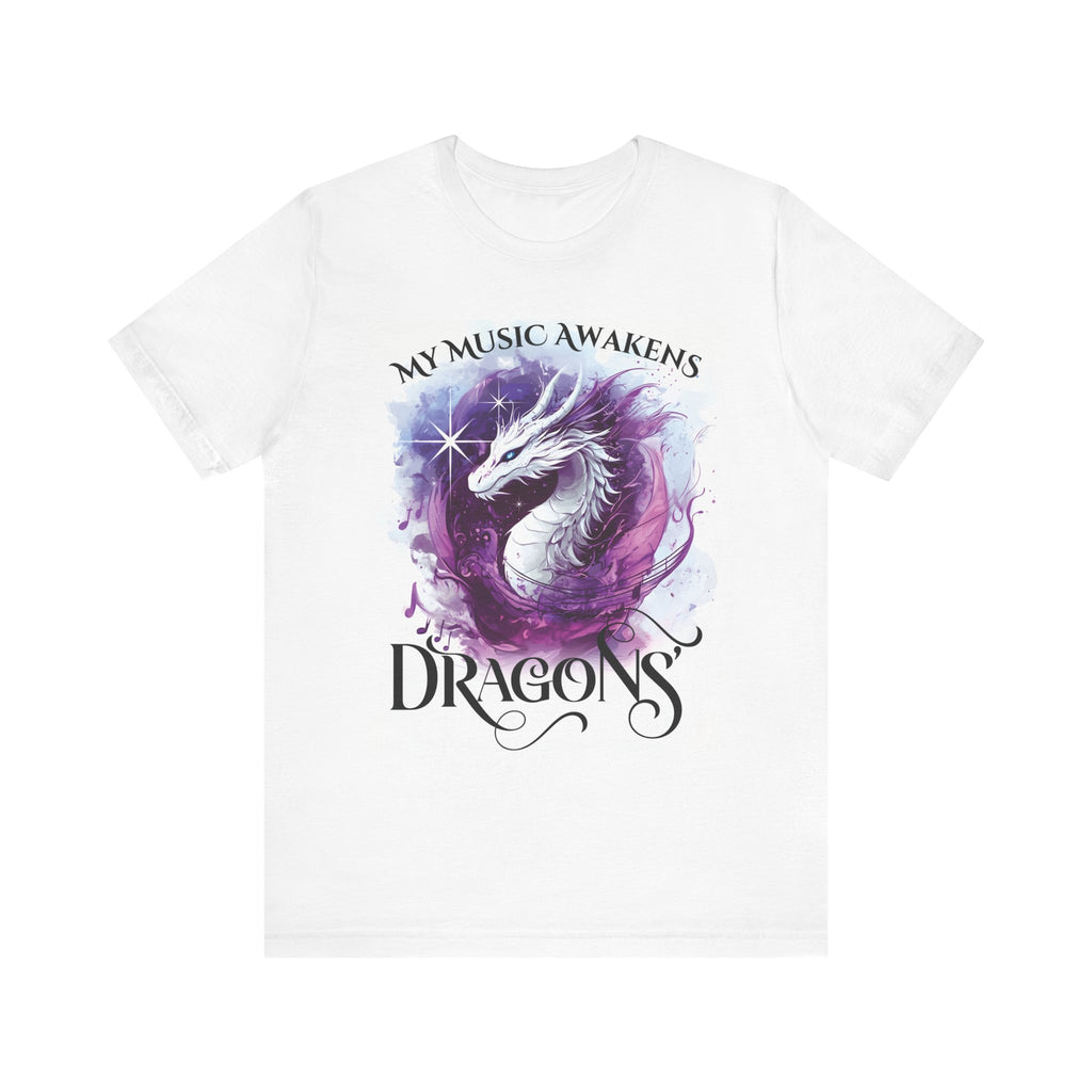My Music Awakens Dragons Unisex Jersey Tee - Perfect for Book Lovers and Fantasy Fans