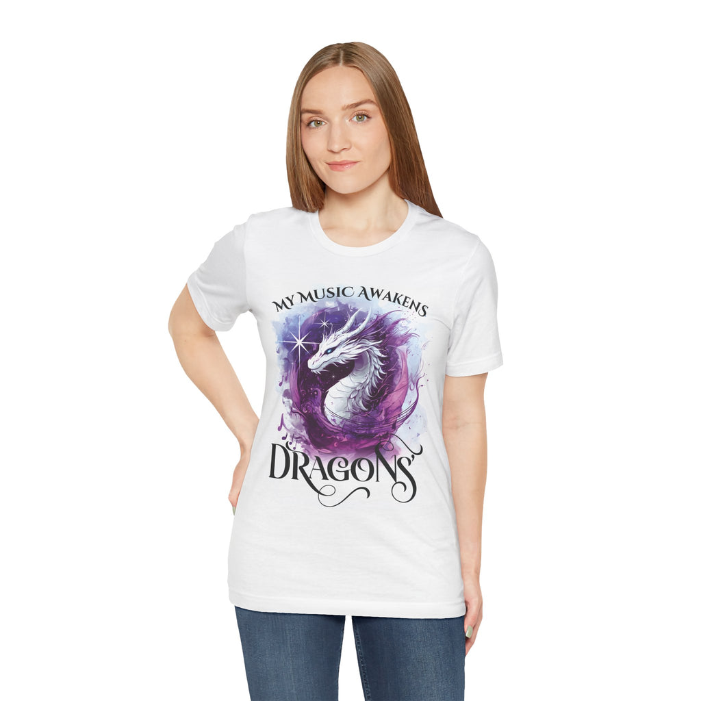 My Music Awakens Dragons Unisex Jersey Tee - Perfect for Book Lovers and Fantasy Fans