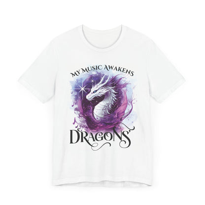 My Music Awakens Dragons Unisex Jersey Tee - Perfect for Book Lovers and Fantasy Fans